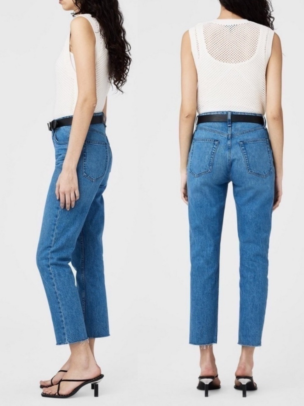 Rag & Bone ||‎ Nina Raw Hem Ankle Jeans in Poppy Wash Blue 27